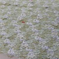 vente de galon de résille dentelle blanche brodé ton blanc et doré