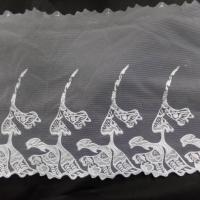Galon de résille dentelle blanche brodé en 25cm
