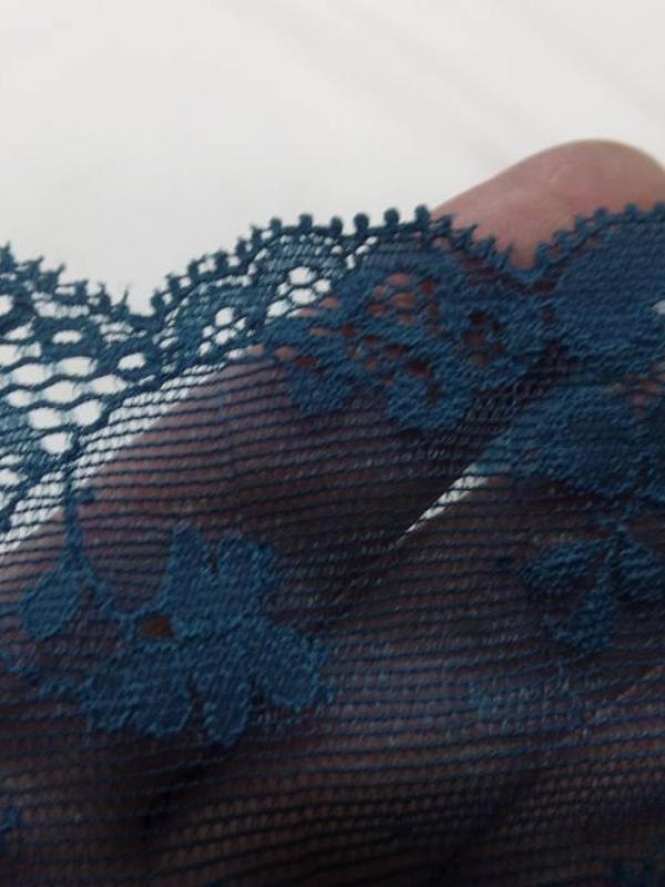 Galon de resille dentelle bleu canard en 25cm