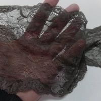 galon de résille dentelle marron en 13 cm pas cher