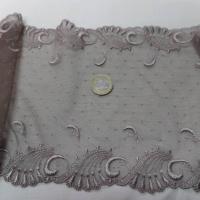 Galon de resille dentelle marron taupe brode en 18cm