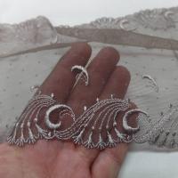 Galon de resille dentelle marron taupe brode en 18cm pas cher