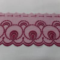 Galon de resille dentelle rose en 12cm