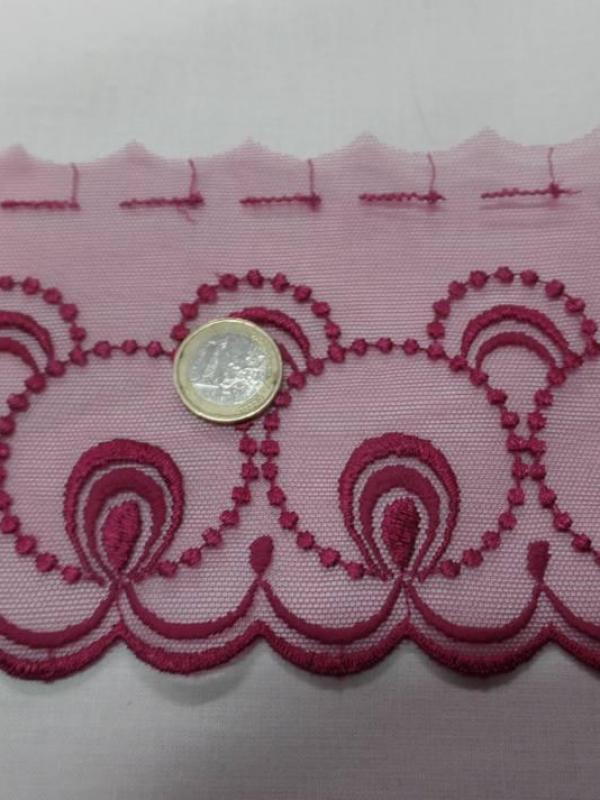 Galon de resille dentelle rose en 12cm