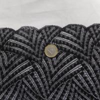vente de galon de résille brodé noire en 23 cm