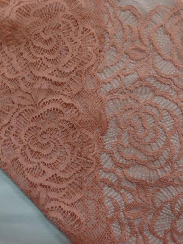 Galon de resille faconne ton rose saumon en 20cm