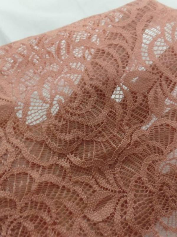 Galon de resille faconne ton rose saumon en 20cm