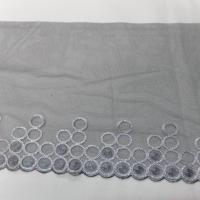 galon de resille gris foncé brodé lurex métal en 22cm