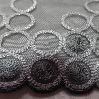 galon de resille gris foncé brodé lurex métal en 22cm sur Marseille