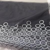 galon de resille gris foncé brodé lurex métal en 22cm pas cher