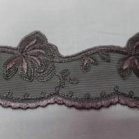 Galon de resille marron brode ton cuivre en 5cm