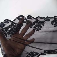 Galon de resille noire brode festonne des 2 cotes en 25cm8