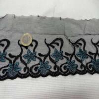 Galon de resille noire brode noir bleu5