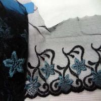 Galon de resille noire brode noir bleu7