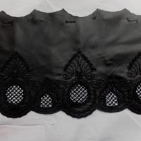 Galon de simili cuir noir brode en 18cm