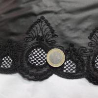 galon de simili cuir noir brodé en 18cm