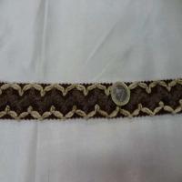 Galon de velours marron faconne en 3 5cm