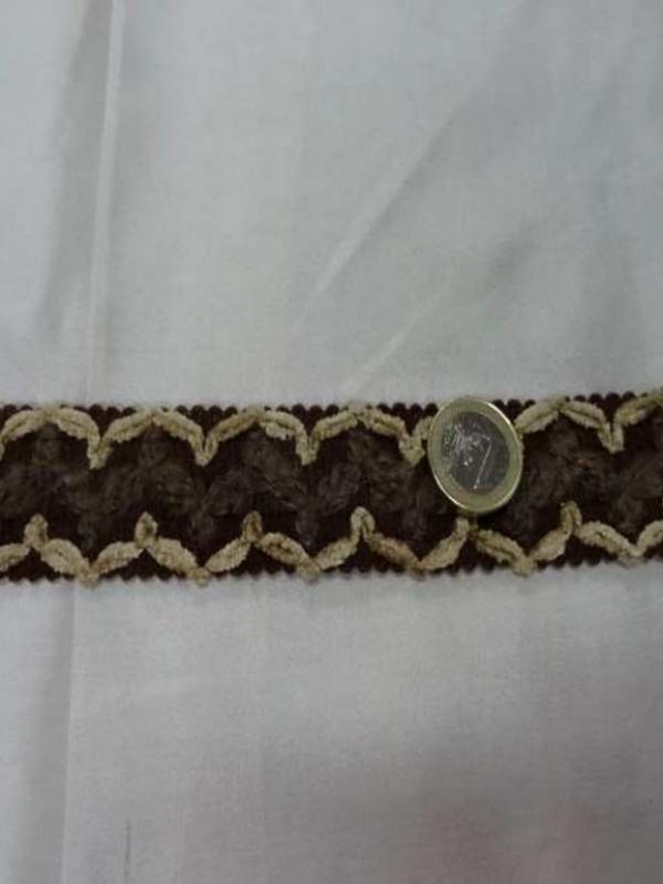 Galon de velours marron faconne en 3 5cm