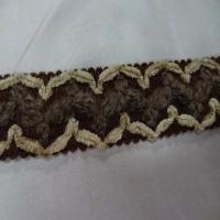 Galon de velours marron faconne en 3 5cm9