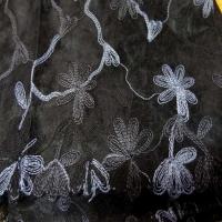 Galon de voile noir brode gris noir en 18 cm6