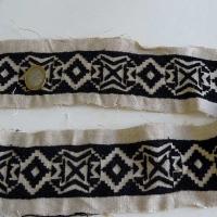 Galon en lin ton naturel et noir motifs ethnique4