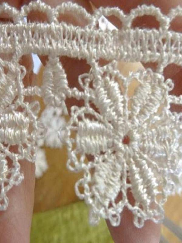 Galon macrame blanc casse en 4cm