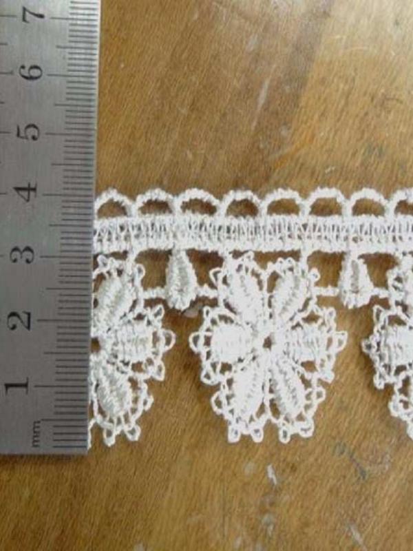 Galon macrame blanc casse en 4cm