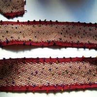 Galon tweed fantaisie bordeaux