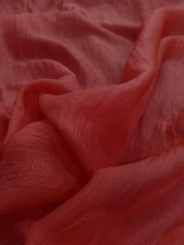 Gaze de soie rouge vermillon