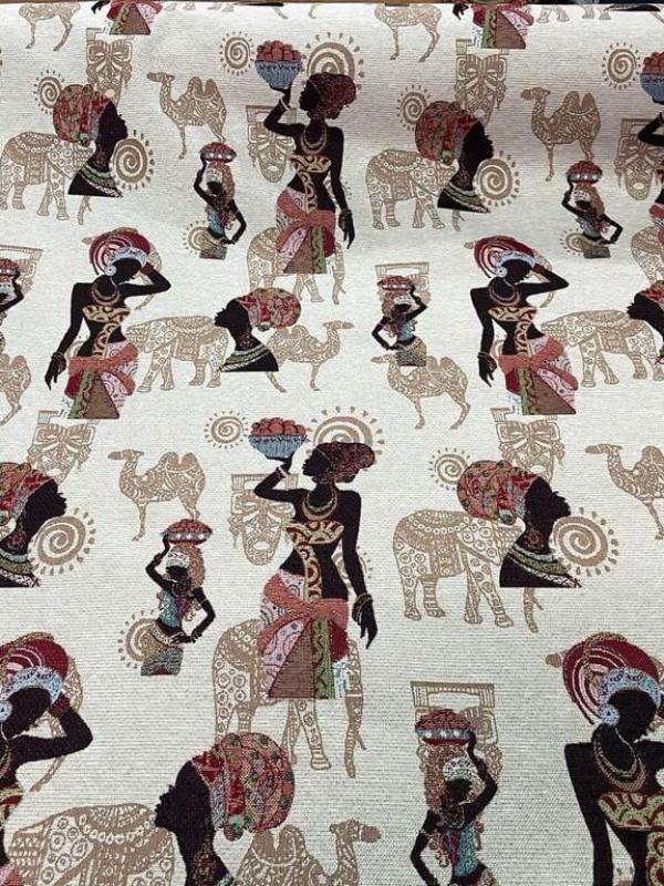 Gobelin jacquard femme africaine