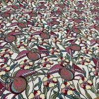 Gobelin jacquard fleurs oiseaux