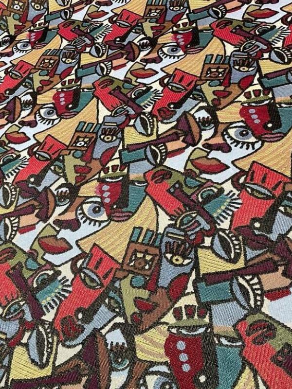 Gobelin jacquard motifs visages