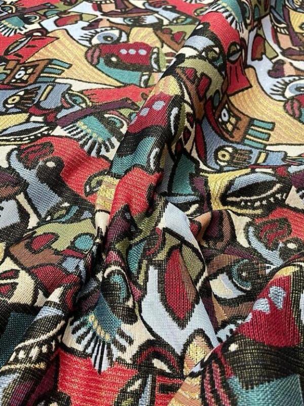 Gobelin jacquard motifs visages