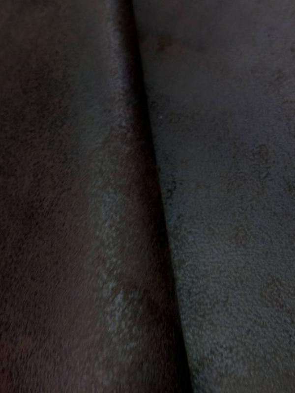 tissu d'ameublement Imitation vieux cuir ton marron foncé