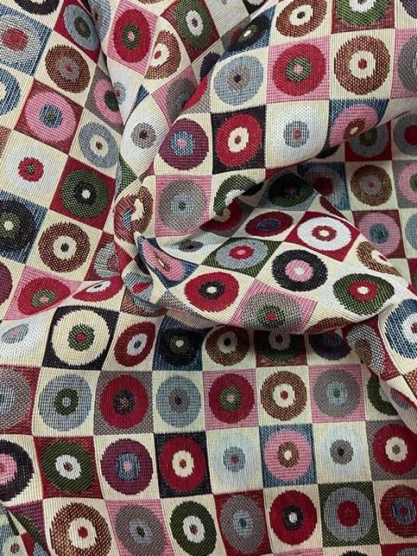 Jacquard d ameublement motifs rond multicolore