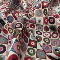tissu Jacquard d ameublement motifs rond multicolore