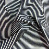 tissu Jean coton a rayures marinière blanc bleu
