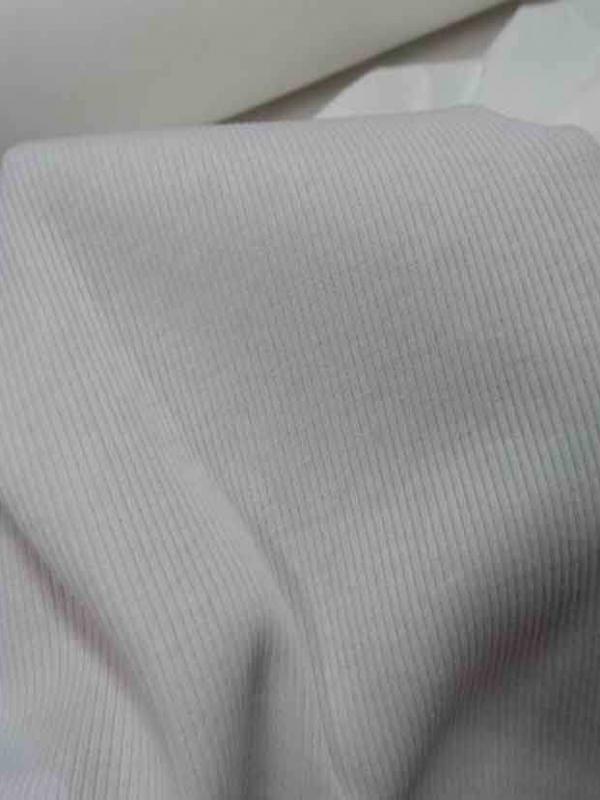 Jersey coton a cotes blanc