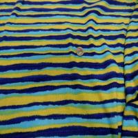 Jersey coton a fine cotes ton jaune bleu1
