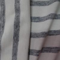 Jersey coton blanc a rayures gris