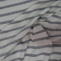 tissu jersey coton blanc a rayures gris chiné sur Marseille