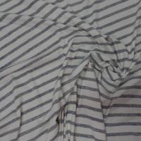 Jersey coton blanc a rayures gris