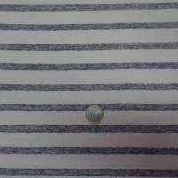 Jersey coton blanc a rayures marine chiné