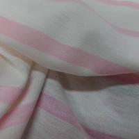 jersey coton 100% blanc a rayures rose