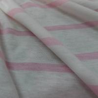 tissu jersey coton 100% blanc a rayures rose en ligne