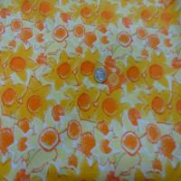 Jersey coton blanc imprime fleurs orange blanc4