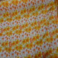 Jersey coton blanc imprime fleurs orange blanc7