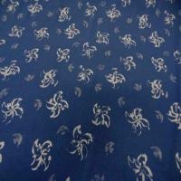 Jersey coton imprime fleurs ton bleu