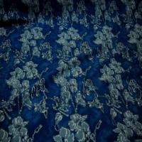 Jersey coton lycra bleu imprime fleurs5