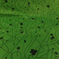 Jersey coton lycra dans la largeur vert anis et noir
